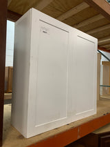 Cambridge Shaker Assembled 36x36x12.5 in. Wall Cabinet with 2 Soft Close Doors in White