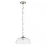 Gineva 1-Light Pendant with Clear Glass in Brushed Nickel