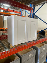 Shaker Satin White Stock Assembled Wall Bridge Kitchen Cabinet (30 in. x 23.5 in. x 12 in.)
