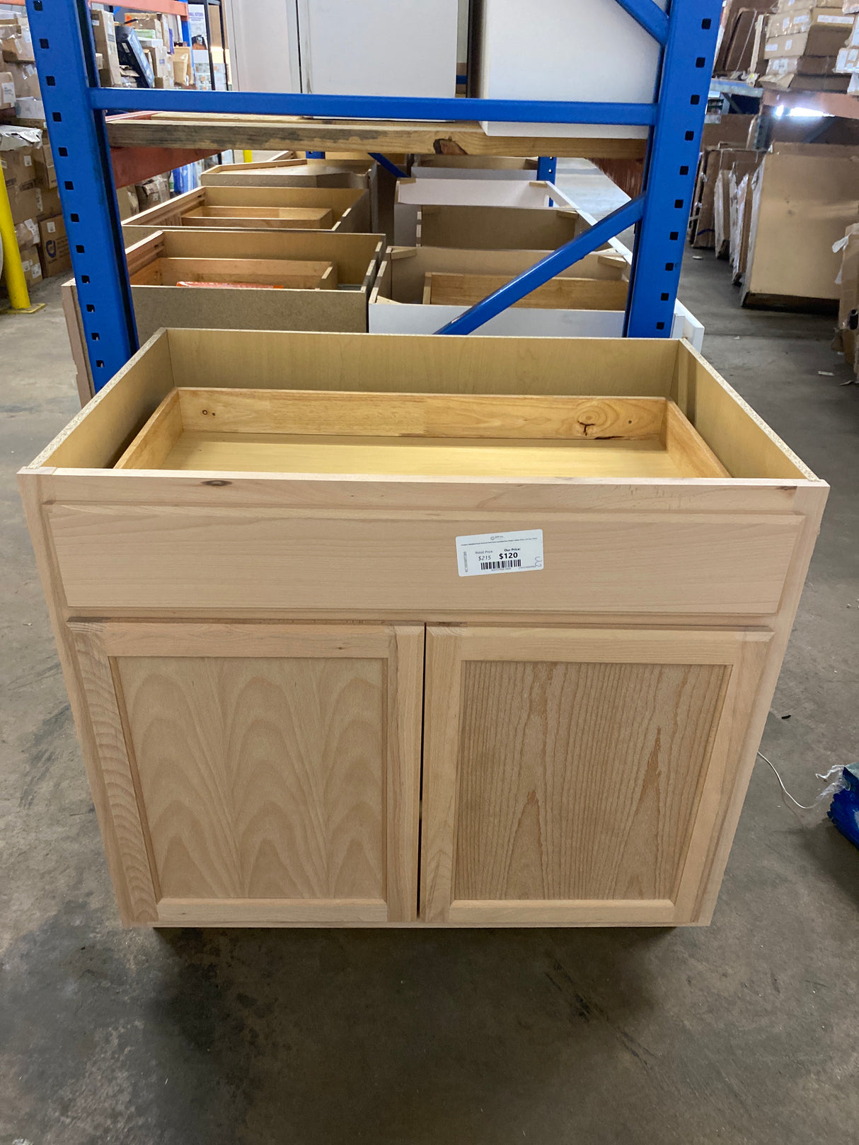 Hampton Unfinished Beech Recessed Panel Stock Assembled Base Kitchen Cabinet (36 in. x 34.5 in. x 24 in.)