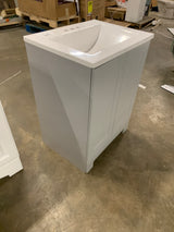 24 in. W x 19 in. D x 33 in. H Single Sink Freestanding Bath Vanity in Pearl Gray with White Cultured Marble Top