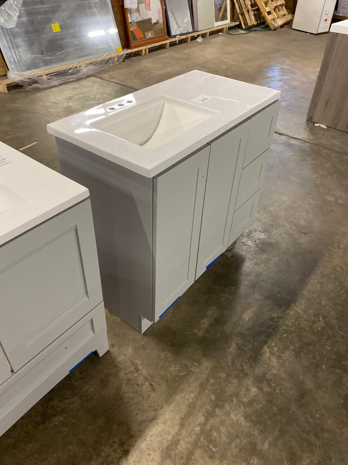 Bannister 37 in. W x 19 in. D x 35 in. H Single Sink Bath Vanity in Pearl Gray with White Cultured Marble Top