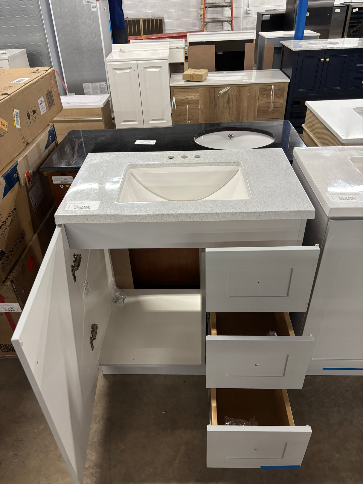 Bannister 31 in. W x 19 in. D x 35 in. H Single Sink Bath Vanity in Pearl Gray with White Cultured Marble Top