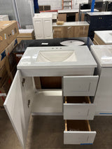Bannister 31 in. W x 19 in. D x 35 in. H Single Sink Bath Vanity in Pearl Gray with White Cultured Marble Top