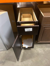 Shaker 12 in. W x 24 in. D x 34.5 in. H Assembled Base Kitchen Cabinet in Java with Ball-Bearing Drawer Glides