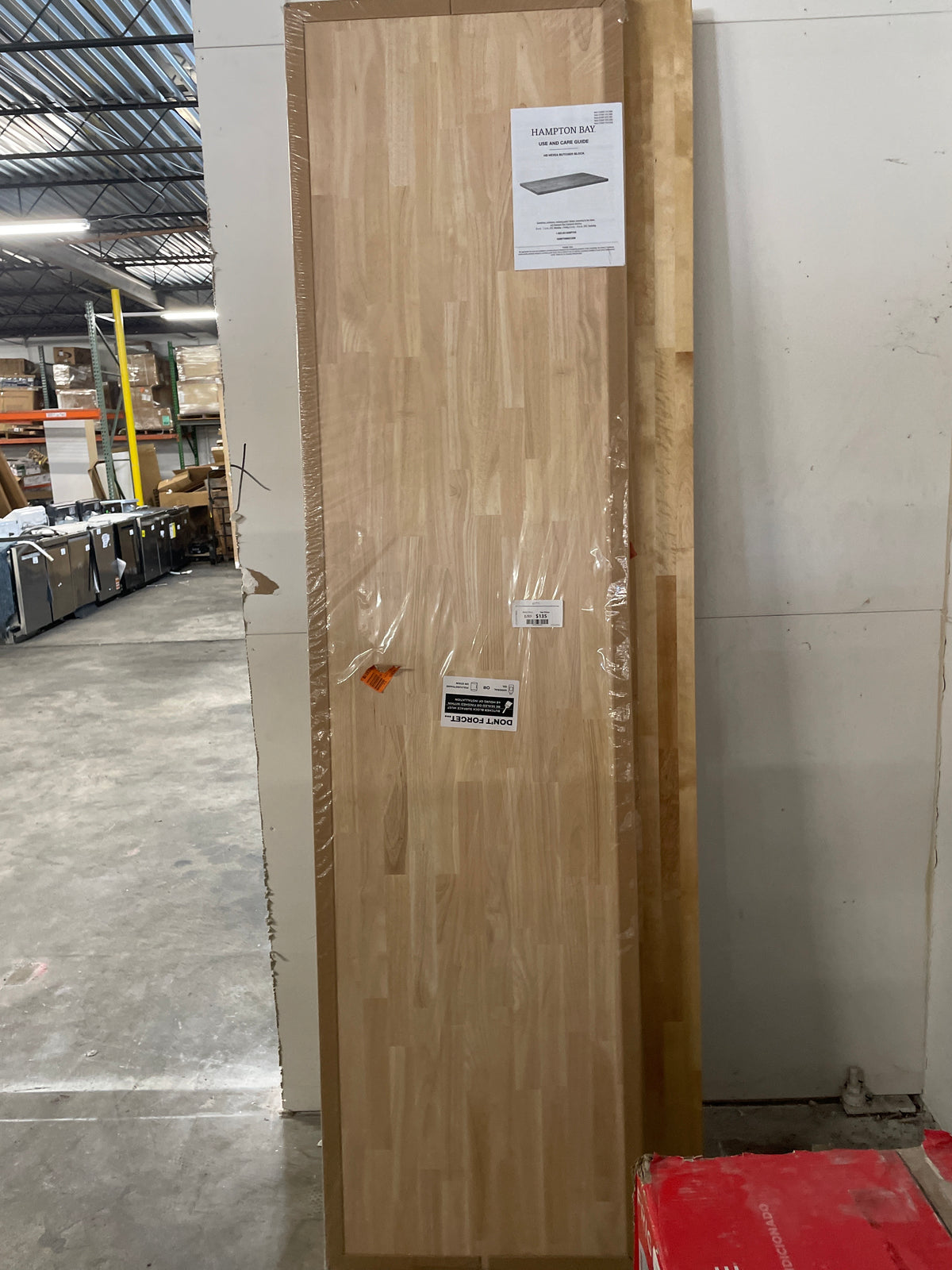 8 ft. L x 25 in. D Unfinished Hevea Solid Wood Butcher Block Countertop With Square Edge