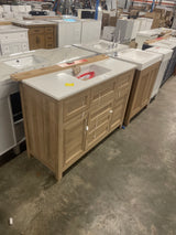 Hanna 48 in. W x 19 in. D x 34 in. H Single Sink Bath Vanity in Weathered Tan with White Engineered Stone Top