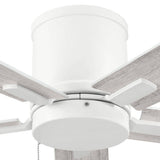 Grantway 48 in. Indoor/Covered Outdoor Matte White Low Profile Ceiling Fan Without Light with Pull Chain Included