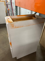 Designer Series Elgin 12 in. W x 24 in. D x 34.5 in. H Assembled Raised Panel 3-Drawer Base Cabinet in White