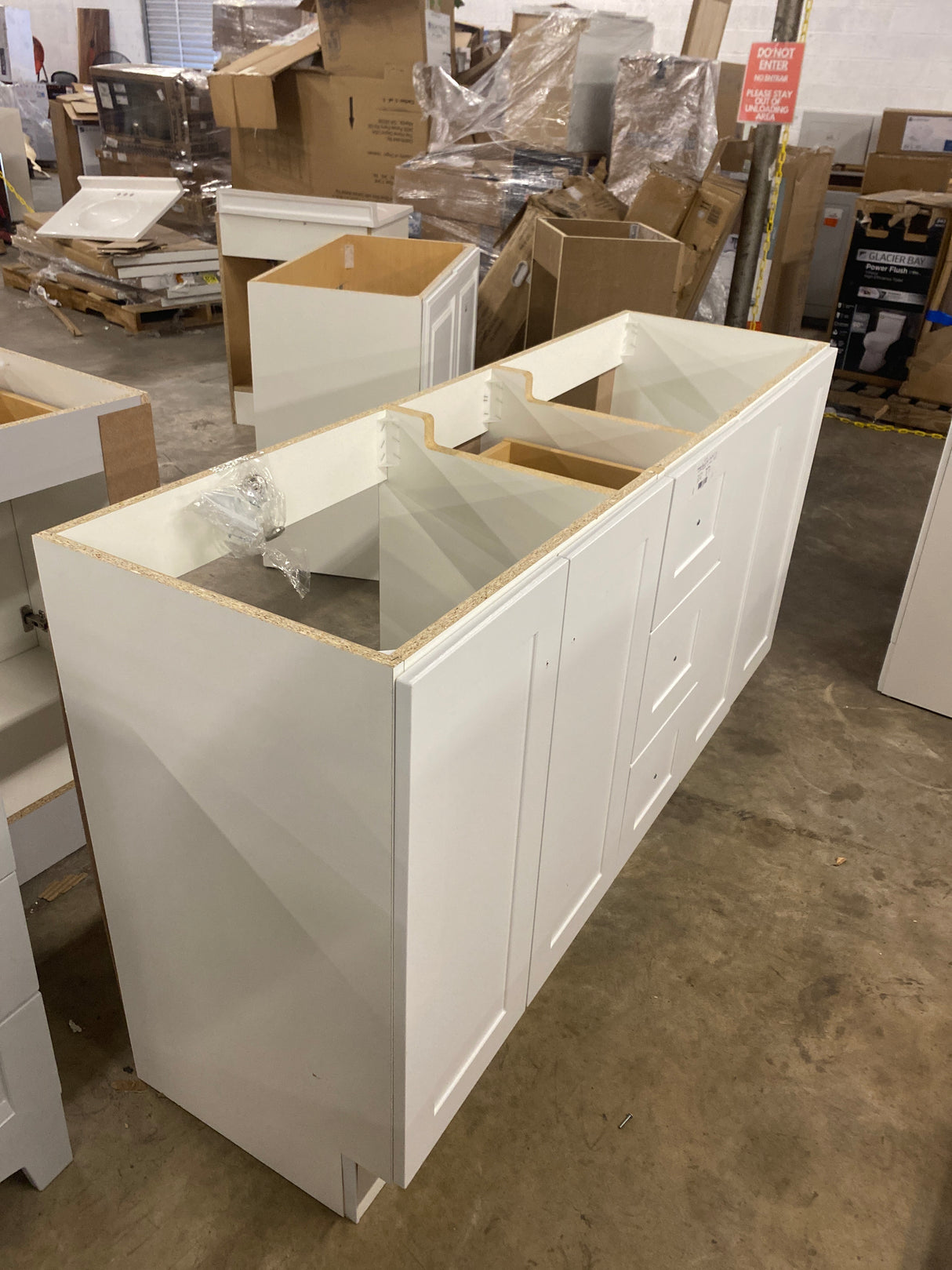 Bannister 61 in. Double Sink White Bath Vanity without Top