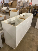 Bannister 61 in. Double Sink White Bath Vanity without Top