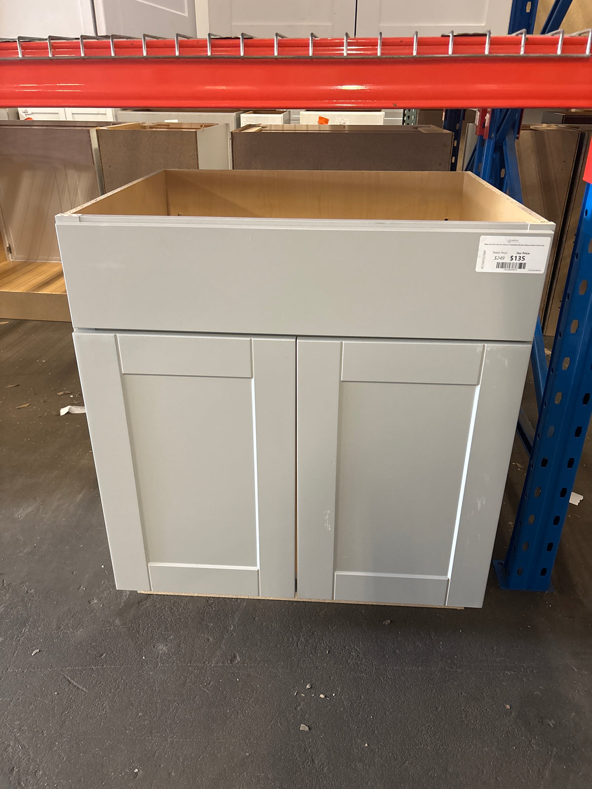 Shaker 30 in. W x 24 in. D x 34.5 in. H Assembled Sink Base Kitchen Cabinet in Dove Gray