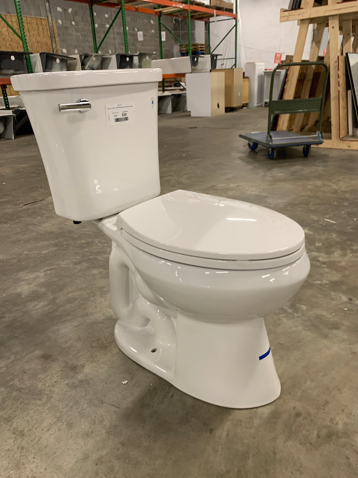 2-piece 1.1 GPF/1.6 GPF Dual Flush Round Toilet in White