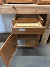 Hampton 24 in. W x 24 in. D x 34.5 in. H Assembled Base Kitchen Cabinet in Medium Oak with Drawer Glides