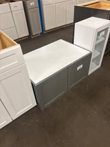 Designer Series Melvern 36 in. W x 24 in. D x 18 in. H Assembled Shaker Deep Wall Bridge Kitchen Cabinet in Storm Gray