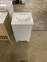 18 in. W x 17 in. D x 33 in. H Single Sink Freestanding Bath Vanity in Pearl Gray with White Cultured Marble Top