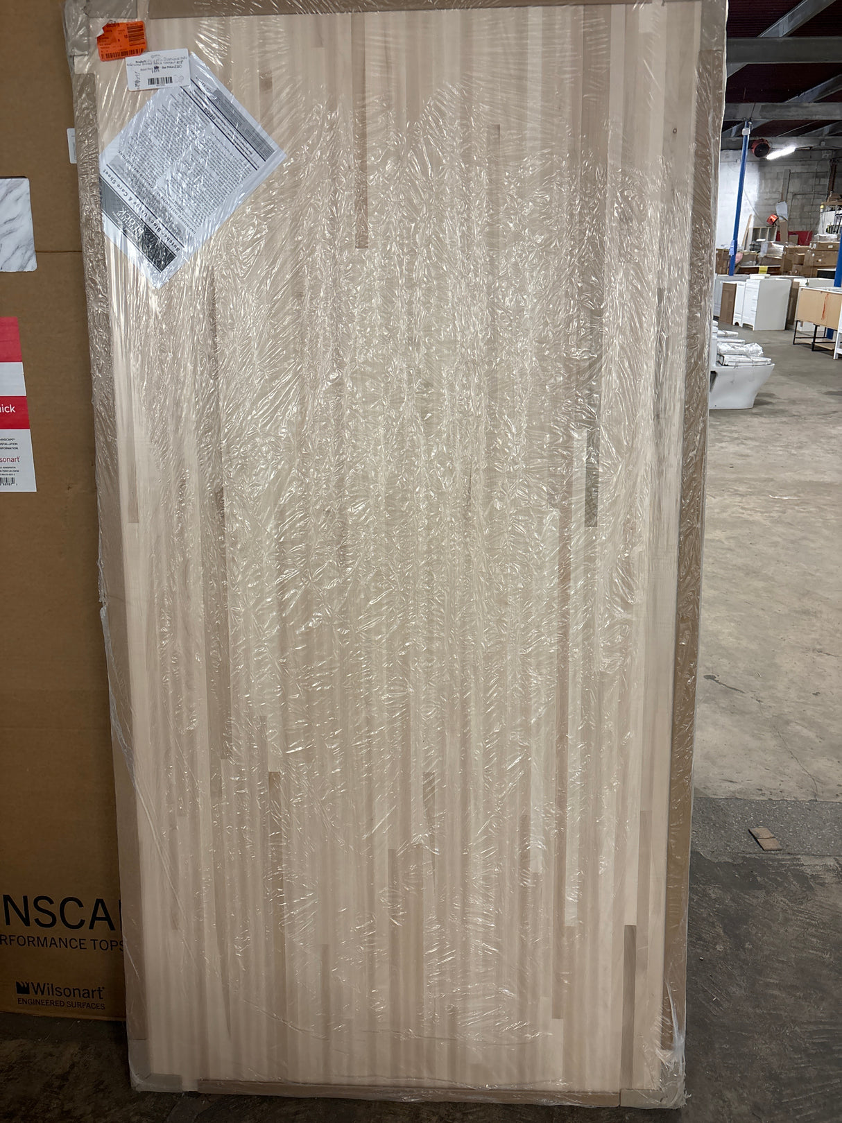 6 ft. L x 39 in. D Unfinished Maple Solid Wood Butcher Block Countertop Island with Square Edge