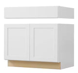 Avondale 36 in. W x 24 in. D x 34.5 in. H Ready to Assemble Plywood Shaker ADA Sink Base Kitchen Cabinet in Alpine White