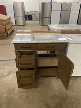 Sonoma 36 in. Single Sink Almond Latte Bath Vanity with Carrara Marble Top (Assembled)