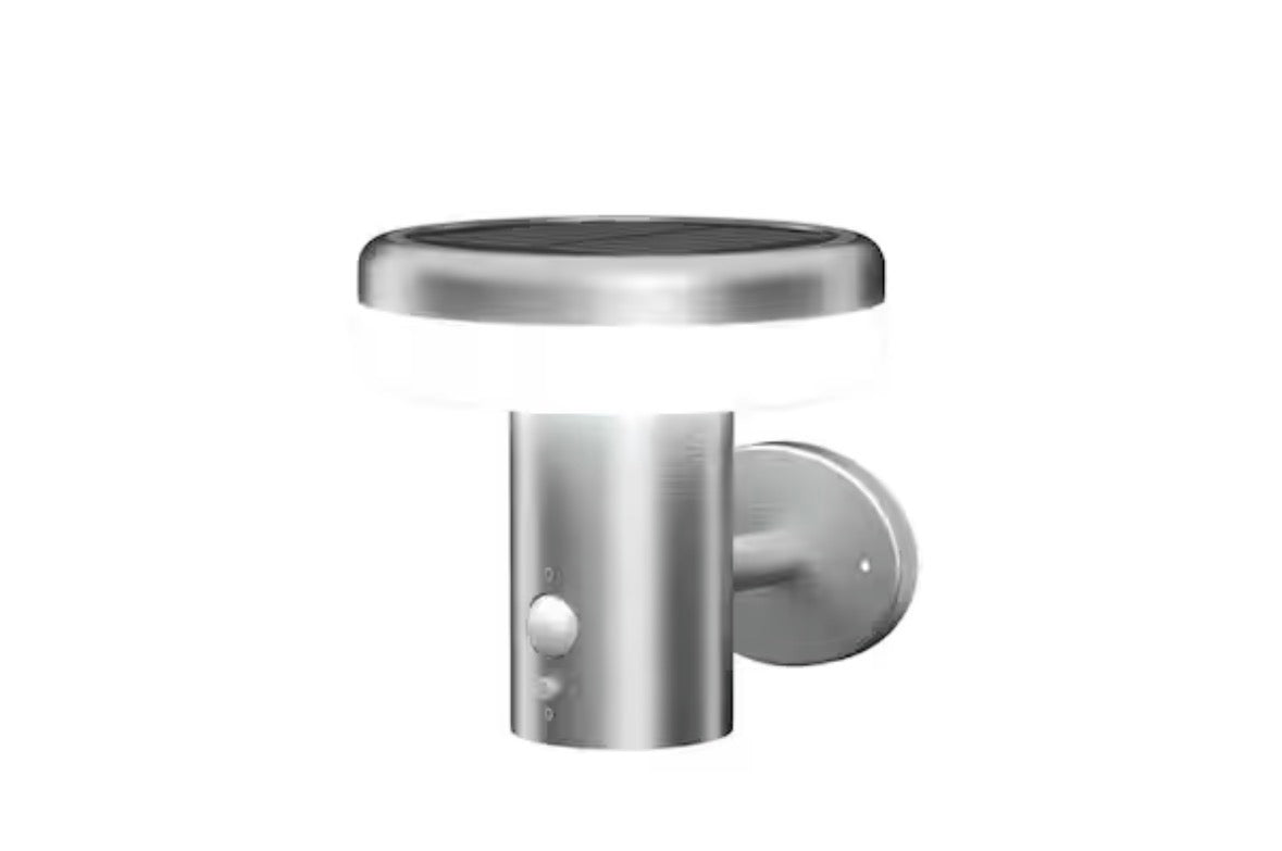 Madrid 2 Stainless Steel Solar LED Outdoor Wall Cylinder Light
