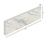24.5 in. D L x 4 in. D Engineered Composite Countertop Sidesplash in Calcutta Blanc
