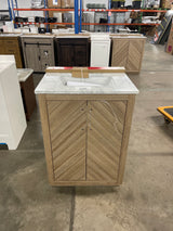 Huckleberry 24 in. W x 19 in. D x 34 in. H Single Sink Bath Vanity in Weathered Tan with White Engineered Marble Top