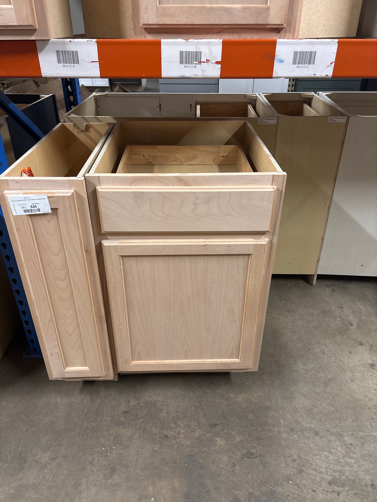 21 in. W x 24 in. D x 34.5 in. H Assembled Base Kitchen Cabinet in Unfinished with Recessed Panel