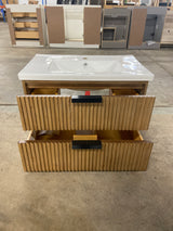 San Diego 30 in W x 18.7 in D x 19.50 H Bath Vanity in Weathered Fir with Ceramic Vanity Top in White with White Basin