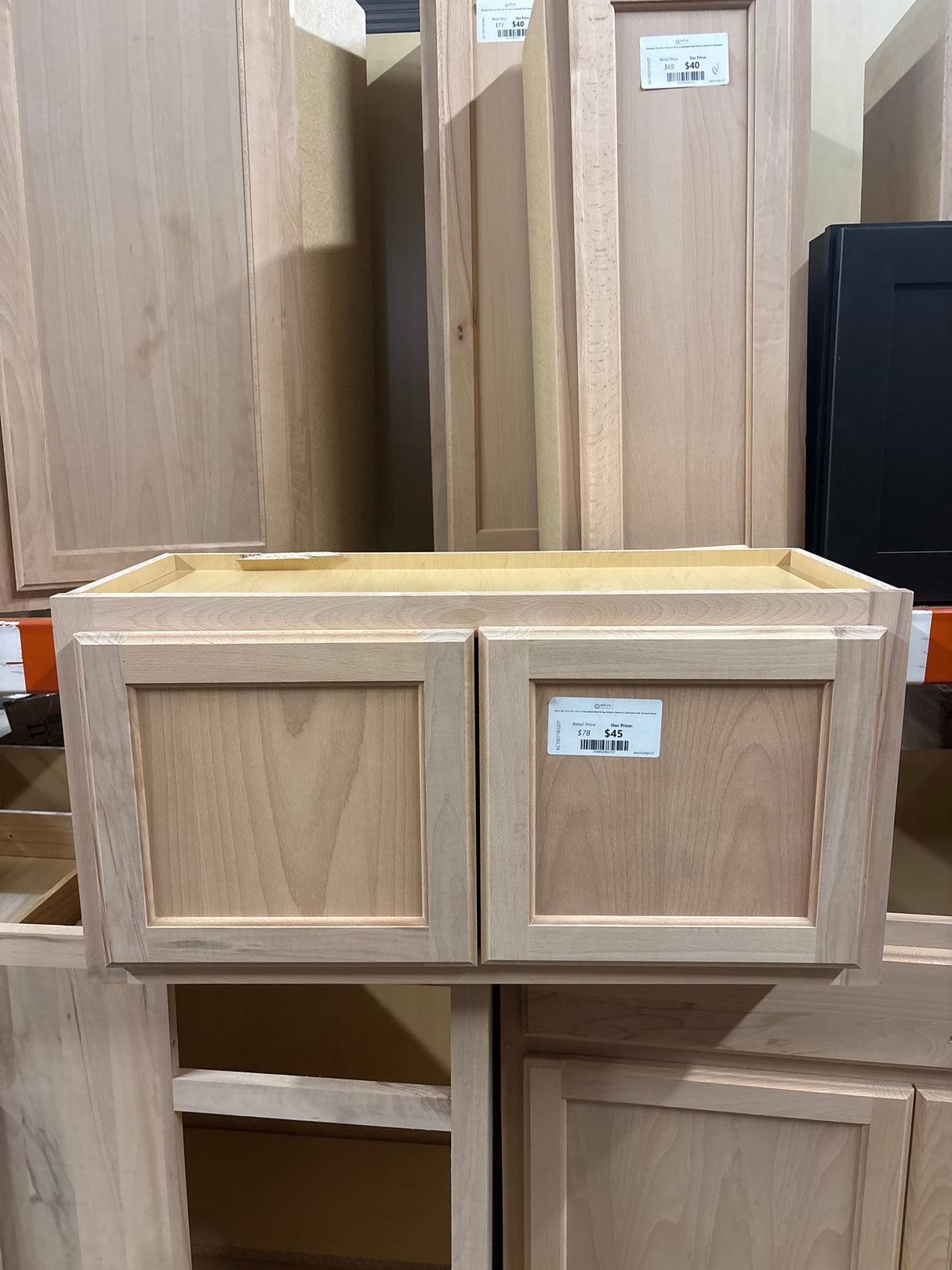 30 in. W x 12 in. D x 15 in. H Assembled Wall Bridge Kitchen Cabinet in Unfinished with Recessed Panel
