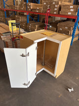 Shaker Satin White Stock Assembled Lazy Susan Corner Base Kitchen Cabinet (28.5 in. x 34.5 in. x16.5 in.)