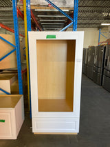 Hampton 33 in. W x 24 in. D x 96 in. H Assembled Double Oven Cabinet in Satin White