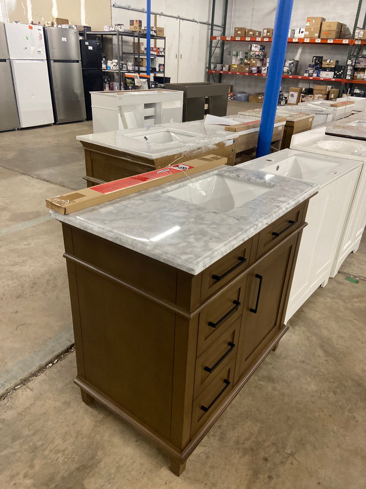 Sonoma 36 in. Single Sink Almond Latte Bath Vanity with Carrara Marble Top (Assembled)