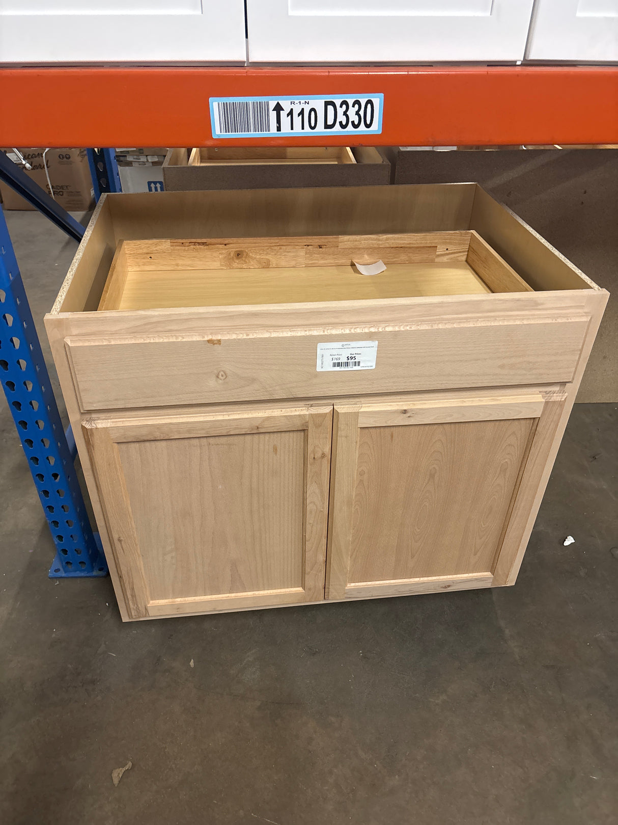 36 in. W x 24 in. D x 34.5 in. H Assembled Base Kitchen Cabinet in Unfinished with Recessed Panel