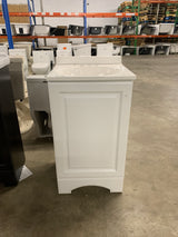 19 in. W x 18 in. D x 34 in. H Single Sink Freestanding Bath Vanity in White with White Cultured Marble Top