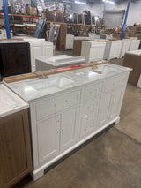 Doveton 60 in. W x 19 in. D x 34.50 in. H Bath Vanity in White with White Cultured Marble Top