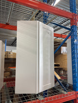 Satin White Shaker Stock Assembled Diagonal Corner Wall Kitchen Cabinet (24 in. x 42 in. x 12 in.)