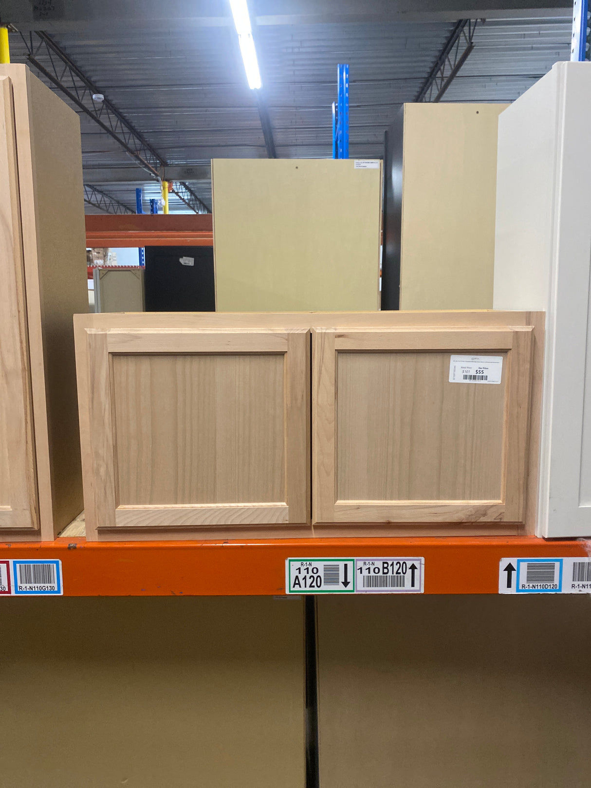 36 in. W x 12 in. D x 18 in. H Assembled Wall Bridge Kitchen Cabinet in Unfinished with Recessed Panel