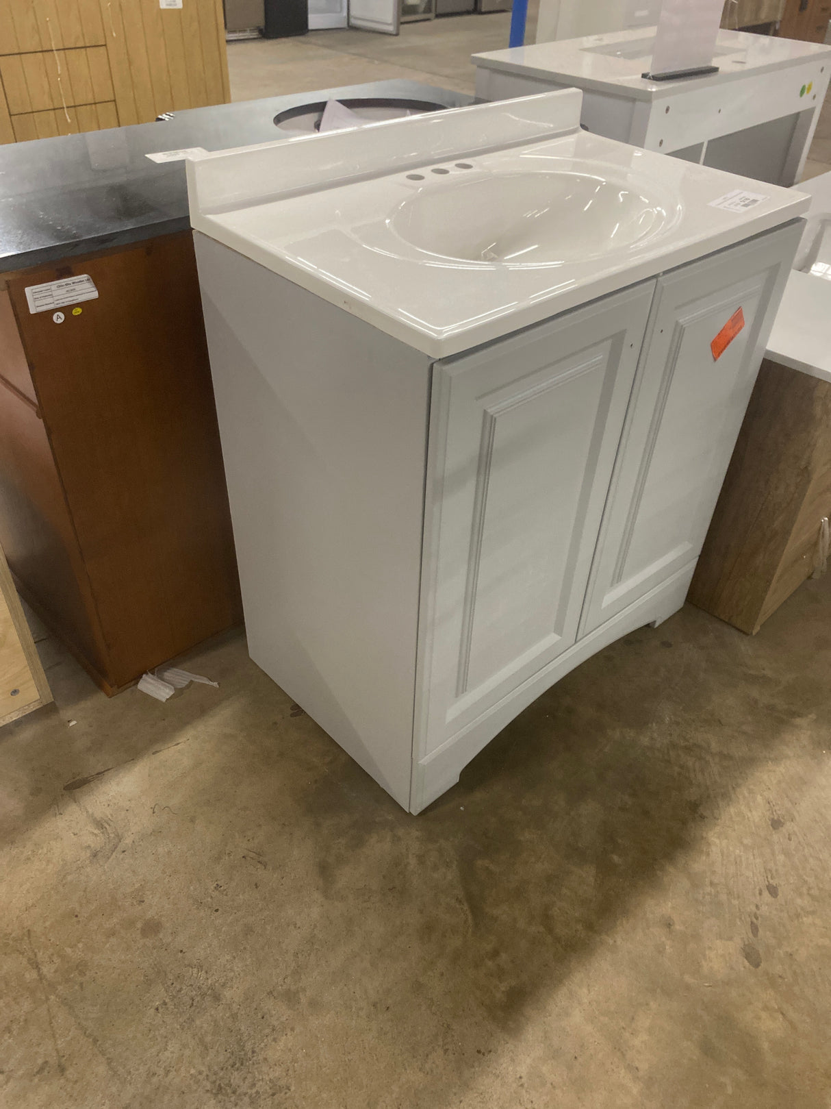 31 in. Single Sink Pearl Gray Bath Vanity with White Cultured Marble Top (Assembled)
