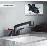8 in. H x 10.1 in. W x 9.8 in. D Matte Black Utility Sink Faucet, Laundry Room Faucet with Pull Out Sprayer