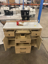 Melpark 48 in. W x 22 in. D x 34.5 in. H Bath Vanity in Antique Oak with White Cultured Marble Top