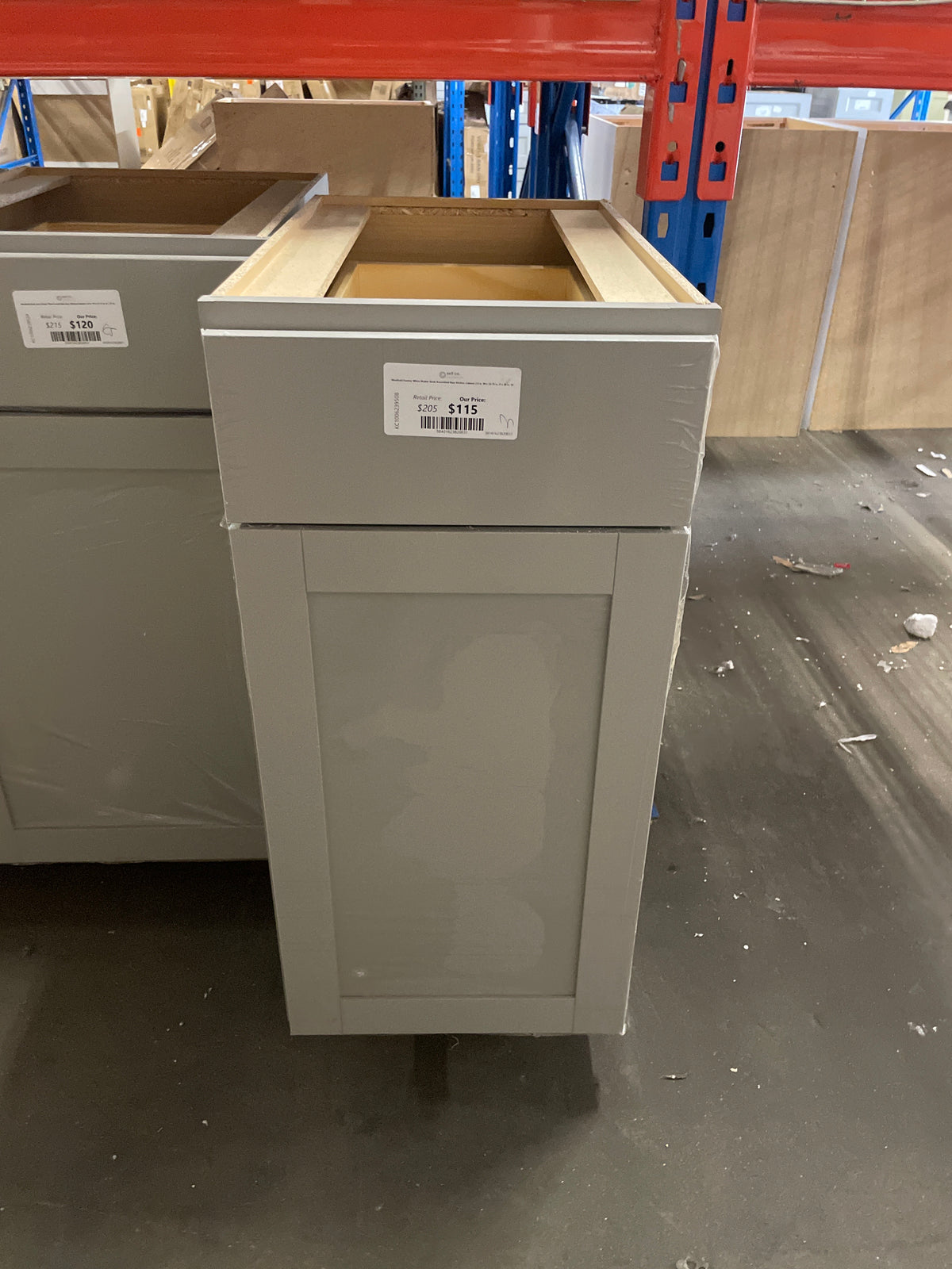 Westfield Feather White Shaker Stock Assembled Base Kitchen Cabinet (15 in. W x 23.75 in. D x 35 in. H)