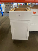 Courtland Polar White Finish Laminate Shaker Stock Assembled Waste Bin Base Kitchen Cabinet 18 in. x 34.5 in. x 24 in.