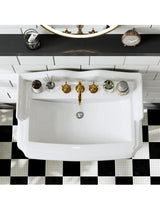 23 in. White Vitreous China Rectangular Pedestal Bathroom Sink With Overflow