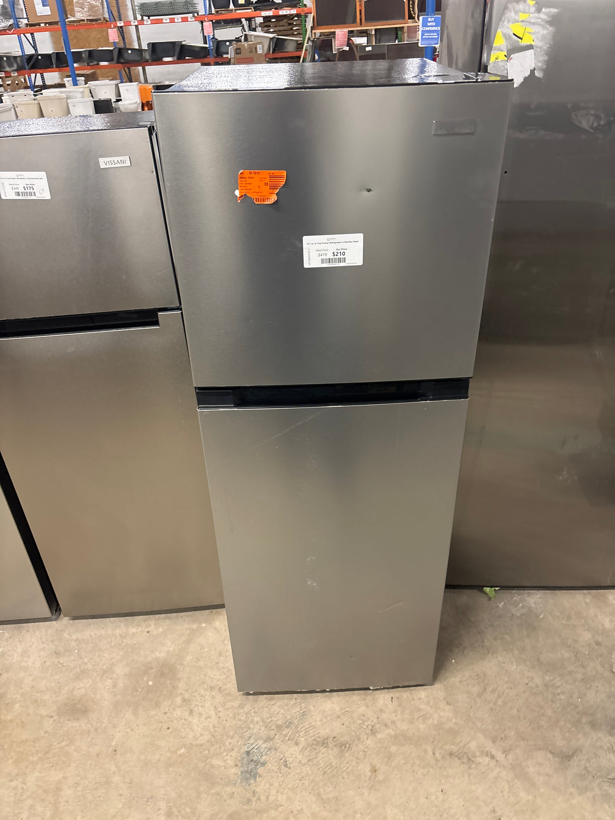 10.1 cu. ft. Top Freezer Refrigerator in Stainless Steel