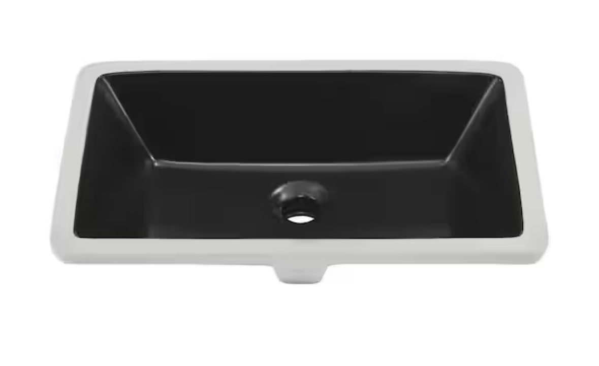 Voltaire 21 in. Rectangle Undermount Bathroom Sink in Matte Black