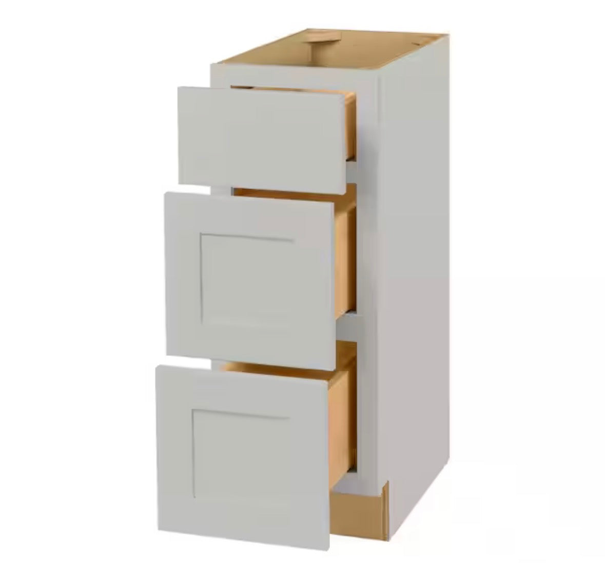Avondale Shaker Dove Gray Quick Assemble Plywood 12 in Vanity Drawer Base Cabinet (12 in W x 21 in D x 34.5 in H)