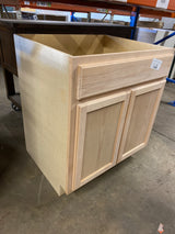 Hampton Assembled 30x34.5x24 in. Sink Base Cabinet in Unfinished Beech