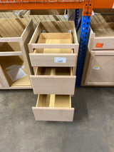 Hampton Unfinished Beech Recessed Panel Stock Assembled Base Kitchen Cabinet with 3 Drawers (18 in. x 34.5 in. x 24 in.)