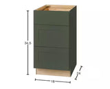 Avondale 18 in. W x 24 in. D x 34.5 in. H Ready to Assemble Plywood Shaker Drawer Base Kitchen Cabinet in Fern Green