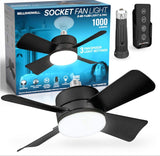 15.7 in. Indoor Matte Black LED Socket Ceiling Fan with Remote